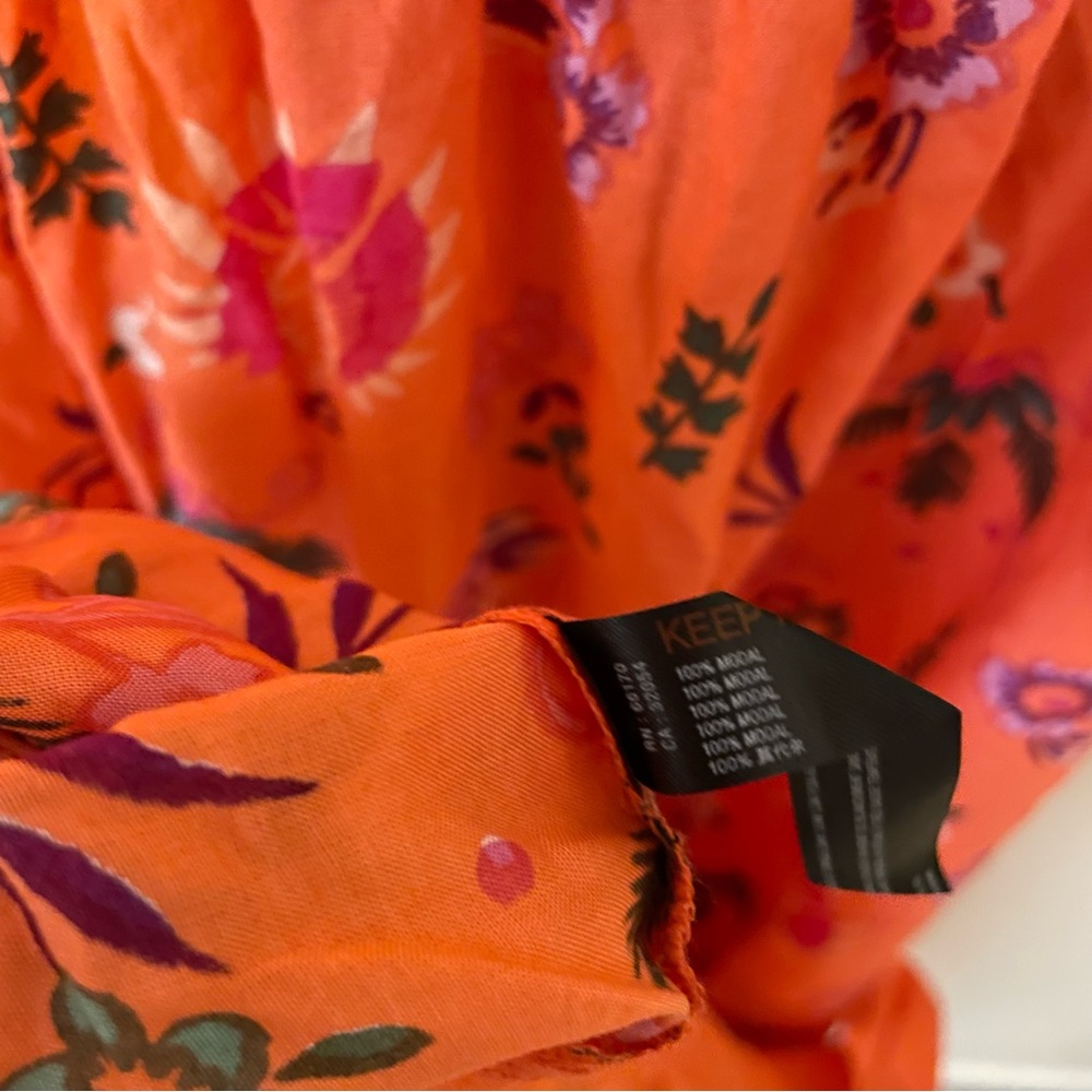Anthropologie Orange Floral Maxi Dress - Picture 10 of 10